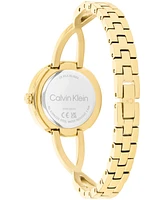 Calvin Klein Women's Sculpted Embrace Gold Tone Stainless Steel Bracelet Watch, 28mm