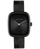 Calvin Klein Women's Adore Ionic Plated Black Steel Mesh Bracelet Watch, 30mm