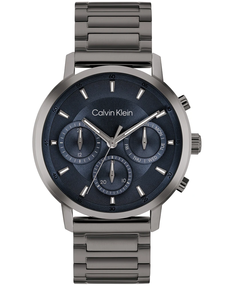 Calvin Klein Men's Gauge Ionic Plated Gray Steel Bracelet Watch, 41mm