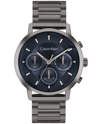 Calvin Klein Men's Gauge Ionic Plated Gray Steel Bracelet Watch, 41mm