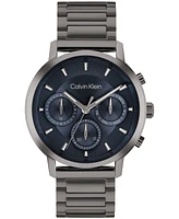 Calvin Klein Men's Gauge Ionic Plated Gray Steel Bracelet Watch, 41mm