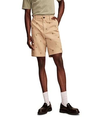 Lucky Brand Men's 9" Embroidered Stretch Twill Shorts