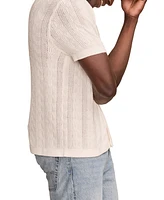 Lucky Brand Men's Short Sleeve Button Down Sweater