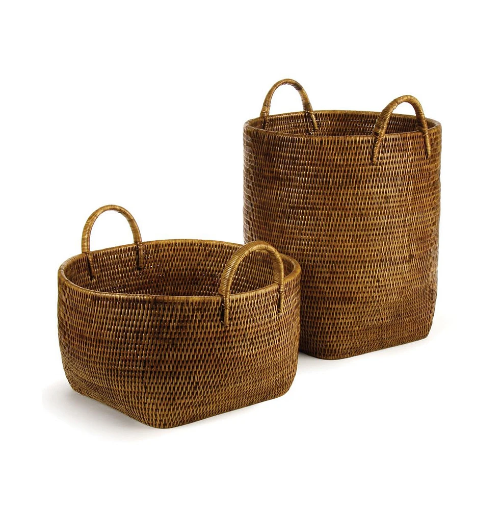 Burma Rattan Orchard Baskets, Set Of 2