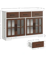Buffet Cabinet with Storage, 55" Large Sideboard Buffet Storage Cabinet