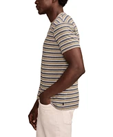 Lucky Brand Men's Venice Burnout Stripe Notch Neck T-Shirt