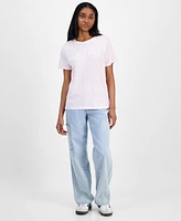 Rebellious One Juniors' Rhinestone New York Graphic T-Shirt