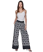 Karl Lagerfeld Paris Women's Geometric-Print Wide-Leg Pants
