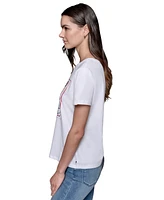 Karl Lagerfeld Paris Women's Art Motif Logo T-Shirt