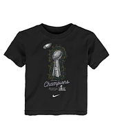 Nike Toddler Black Philadelphia Eagles Super Bowl Lix Champions Lombardi Trophy T-Shirt