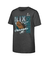 Fanatics Big Boys and Girls Heather Charcoal Philadelphia Eagles Super Bowl Lix Champions Own the Moment Tri-Blend T-Shirt