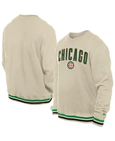 New Era Men's Cream Chicago Cubs St. Patrick's Day Twill Pullover Sweatshirt