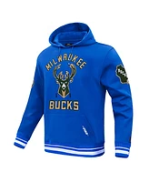 Pro Standard Men's Blue Milwaukee Bucks 2024/25 City Edition Chenille Applique Pullover Hoodie