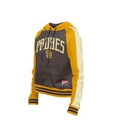 New Era Women's Brown San Diego Padres Cooperstown Collection Cropped Raglan Pullover Hoodie