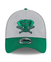 New Era Men's Gray/Green Athletics 2025 Batting Practice 39THIRTY Flex Hat