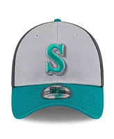 New Era Men's Gray/Teal Seattle Mariners 2025 Batting Practice 39THIRTY Flex Hat