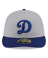 New Era Men's Gray/Royal Los Angeles Dodgers 2025 Batting Practice Low Profile 59FIFTY Fitted Hat