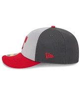 New Era Men's Gray/Red Texas Rangers 2025 Batting Practice Low Profile 59FIFTY Fitted Hat