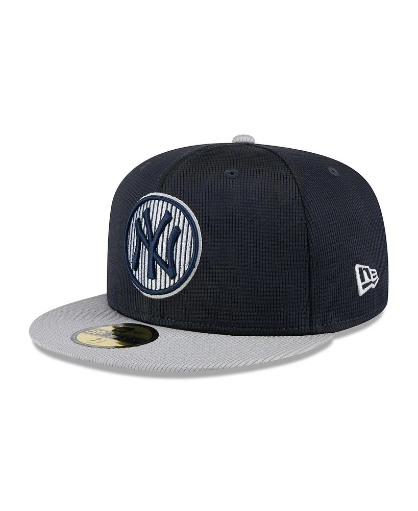 New Era Men's Gray York Yankees 2025 Batting Practice 59FIFTY Fitted Hat