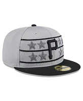 New Era Men's Gray/Black Pittsburgh Pirates 2025 Batting Practice 59FIFTY Fitted Hat