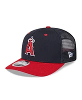 New Era Men's Navy/Red Los Angeles Angels 2025 Batting Practice 9SEVENTY Stretch-Snap Trucker Hat