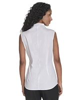 Calvin Klein Women's Sleeveless Button-Front Cotton Shirt