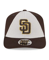 New Era Men's Cream/Brown San Diego Padres 2025 Batting Practice 9SEVENTY Stretch-Snap Trucker Hat