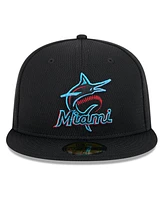 New Era Men's Miami Marlins 2025 Mlb Clubhouse 59FIFTY Fitted Hat