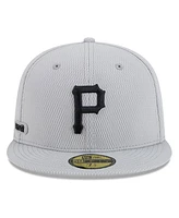 New Era Men's Gray Pittsburgh Pirates 2025 Mlb Clubhouse 59FIFTY Fitted Hat