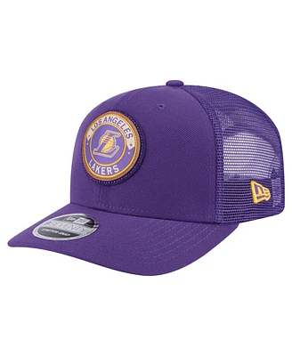 New Era Men's Purple Los Angeles Lakers Victory Grove Circle Patch 9SEVENTY Adjustable Hat