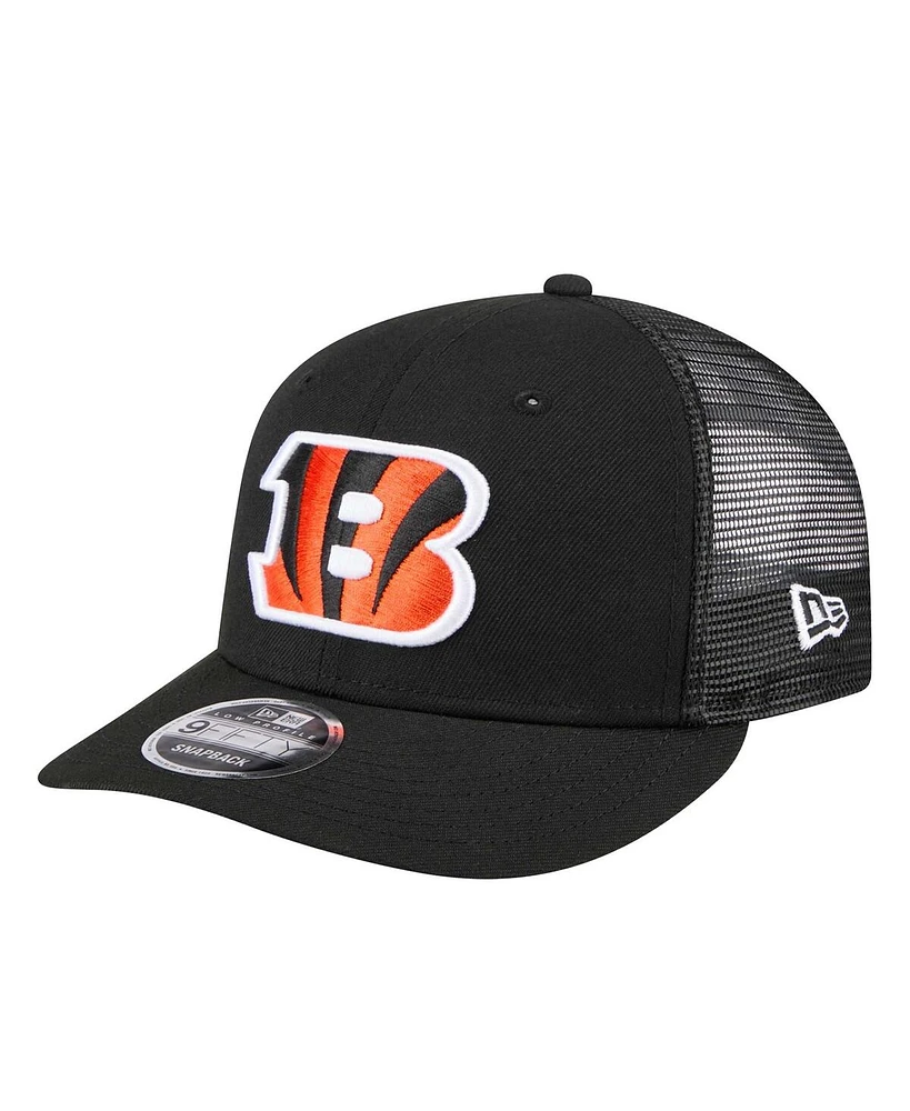 New Era Men's Black Cincinnati Bengals Low Profile 9FIFTY Snapback Hat