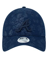 New Era Women's Navy Atlanta Braves Tonal Floral 9TWENTY Adjustable Hat