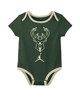 Jordan Baby Boys and Girls 3-Piece Milwaukee Bucks Statement Edition Bodysuit Set