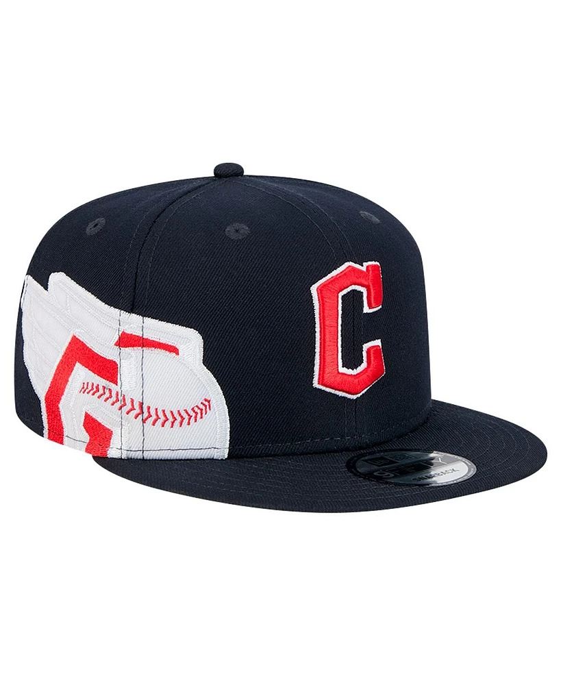 New Era Men's Navy Cleveland Guardians Logo Strike 9FIFTY Snapback Hat