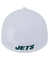 New Era Men's White York Jets Throwback 39THIRTY Flex Hat