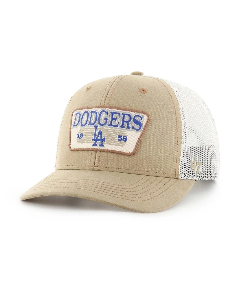 '47 Brand Men's Khaki Los Angeles Dodgers Ridgewood Trucker Adjustable Hats