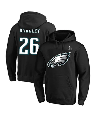 Fanatics Men's Saquon Barkley Black Philadelphia Eagles Super Bowl Lix Big Tall Name Number Pullover Hoodie