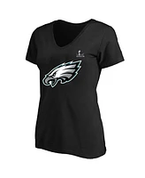 Fanatics Women's Saquon Barkley Black Philadelphia Eagles Super Bowl Lix Plus Player Name Number V-Neck T-Shirt