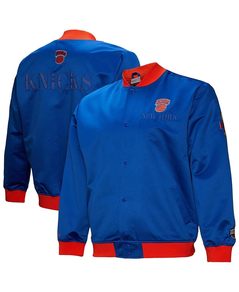 Mitchell & Ness Men's Blue New York Knicks Hardwood Classics Team Og 3.0 Lightweight Satin Full-Snap Jacket