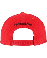 Mitchell & Ness Men's Red Chicago Cubs Corduroy Snapback Hat