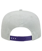 New Era Men's Gray Los Angeles Lakers Throwback Corduroy Golfer Snapback Hat