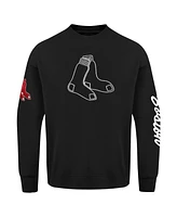 Pro Standard Men's Black Boston Red Sox Paint The City Dropped Shoulder Pullover Sweatshirt