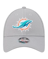 New Era Big Boys and Girls Gray Miami Dolphins Main 9FORTY Adjustable Hat