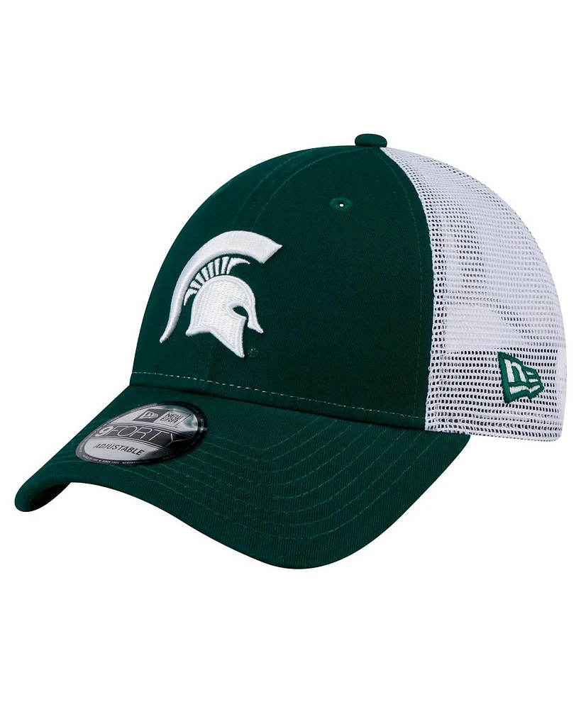 New Era Men's Green Michigan State Spartans Trucker 9FORTY Adjustable Hat