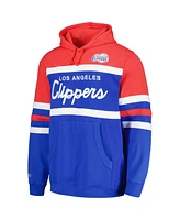 Mitchell & Ness Men's Royal/Red La Clippers Head Coach Pullover Hoodie