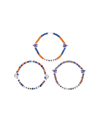 Foco New York Mets Friendship Bracelet, Set of 3