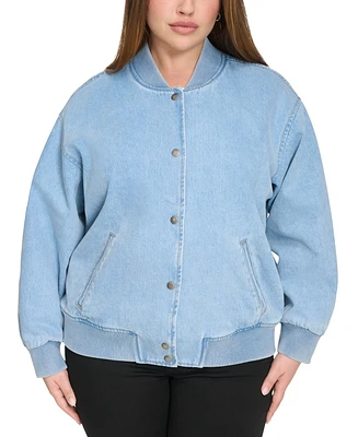 Levi's Plus Varsity Cotton Denim Bomber Jacket