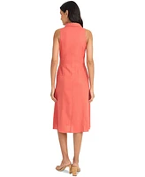 Maggy London Women's Collared Sleeveless Button-Front Dress