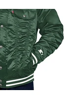 Starter x Levi's Men's Hunter Green Milwaukee Bucks Silver Label Trucker Satin Full-Snap Jacket