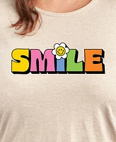 Hybrid Apparel Trendy Plus Smile Graphic Crew Neck T-Shirt